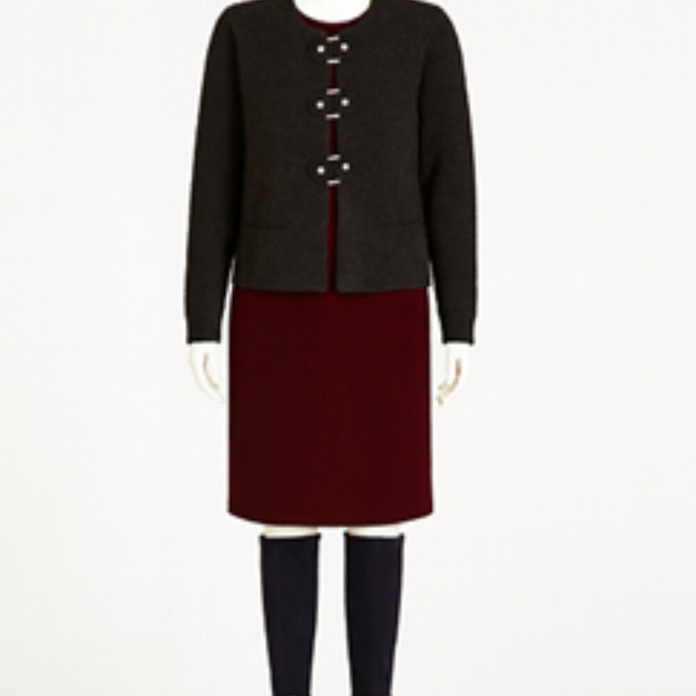 NEW Cynthia Rowley Dark Grey Cardigan with Gold Details - Picture 2 of 11